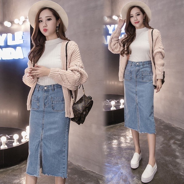 💥XẢ KHO💥Chân Váy Jean Dài Xẻ Giữa Cực Chất💥 | BigBuy360 - bigbuy360.vn