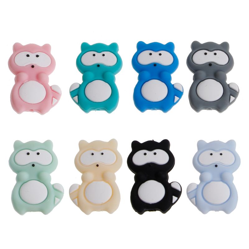 Đồ Chơi Ngậm Nướu Hình Gấu Mèo Bằng Silicone DIY Dành Cho Trẻ Sơ Sinh