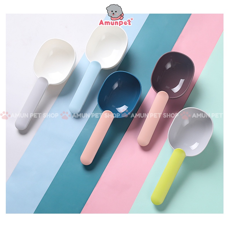 Muỗng Múc Hạt Cho Chó Mèo Thìa/Xẻng Xúc Hạt Thức Ăn Khô Cho Thú Cưng Nhiều Màu Cao Cấp Cực Dễ Thương Amun Pet