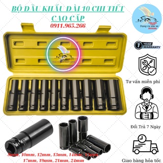Bộ đầu khẩu hukan 10 cái loại 1/2 dài 78mm chuyên dụng