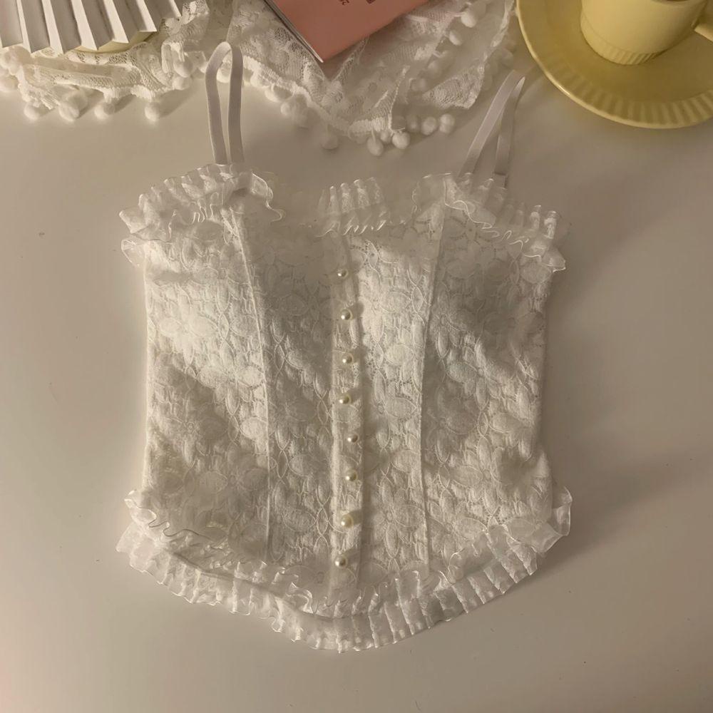 QQMALL Áo Ngực Nylon Hai Dây Phối Ren Màu Trơn Thoáng Khí Thời Trang Mùa Hè Cho Nữ