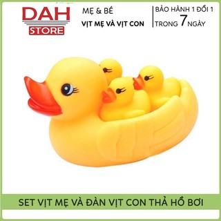Set 4 vịt mẹ và vịt con thả hồ bơi cho bé - hàng cam kết 100% về chất lượng