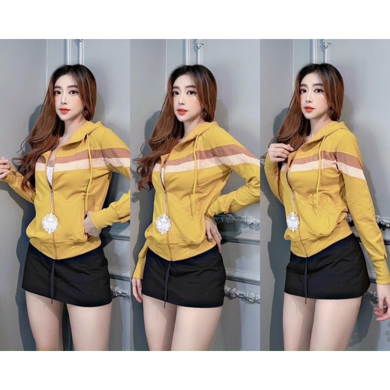 Áo khoác nữ cotton phối màu xinh chống nắng 40-70kg