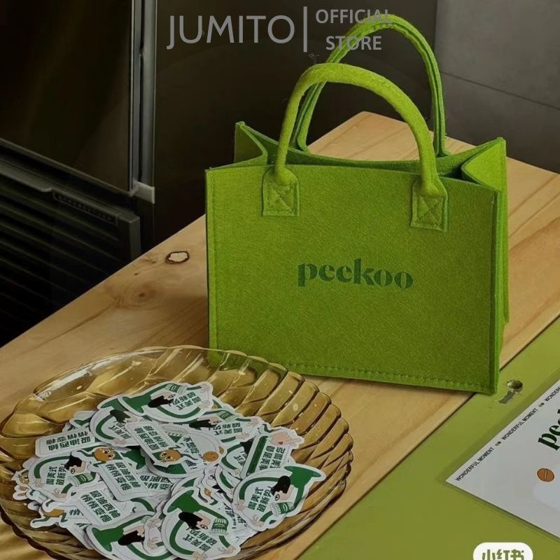 Túi xách nữ cầm tay chất dạ Pee.koo 2 size màu hot trend 2022 JUMITO T3.006.30X25