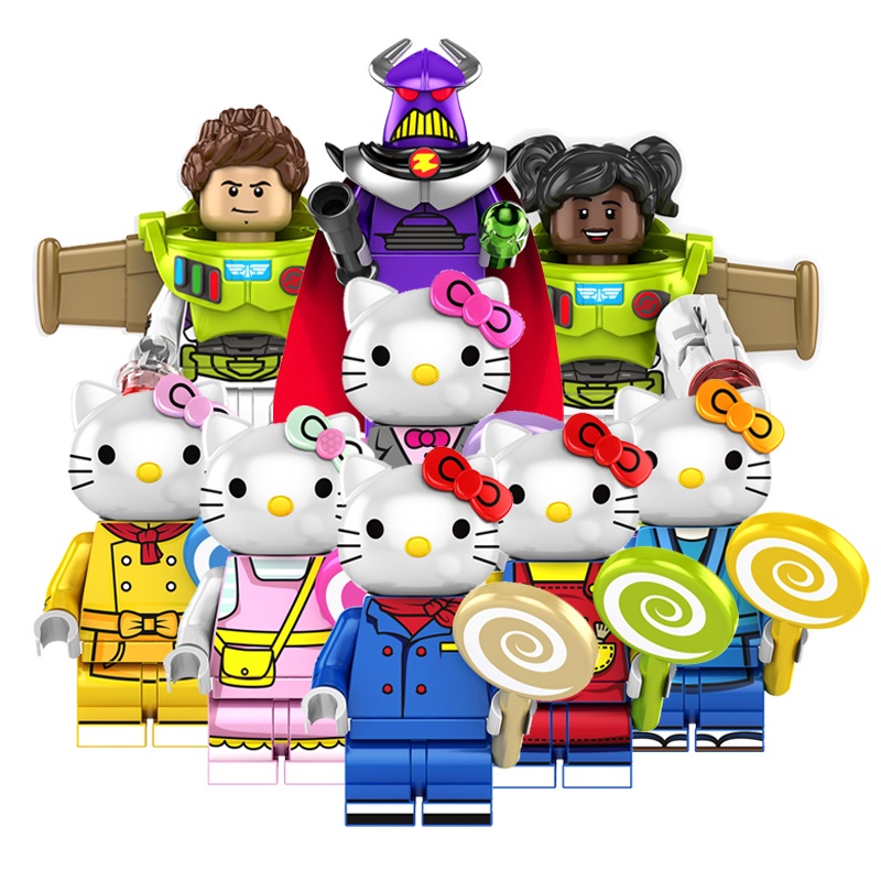 Mô Hình Đồ Chơi Lắp Ráp Mắt Xanh Dương Hình Hello Kitty Dễ Thương