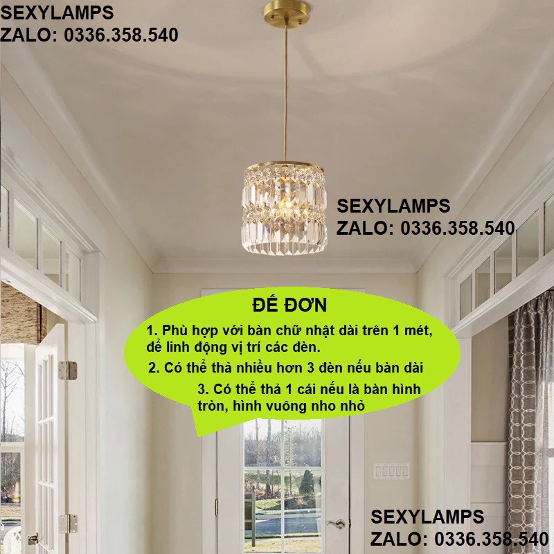 Đèn thả bàn ăn pha lê (Tặng kèm bóng led)