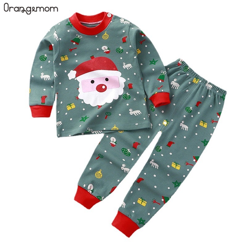 Bộ đồ bằng vải cotton mềm ấm áp Orangemom phong cách Giáng sinh thời trang mùa thu cho bé từ 1-6 tuổi