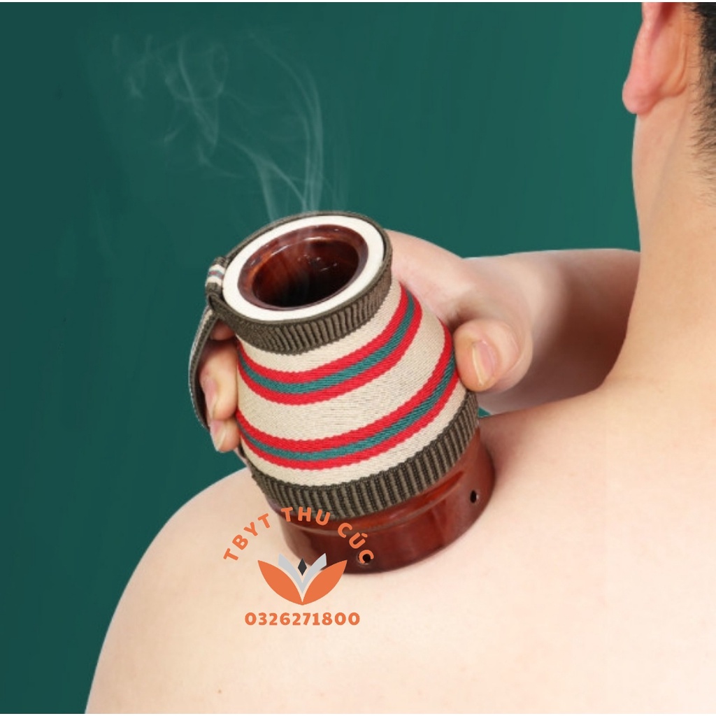 Cốc xông ngải cứu-Cốc phù dương-TẶNG BAO THỔ CẨM CHỐNG NÓNG