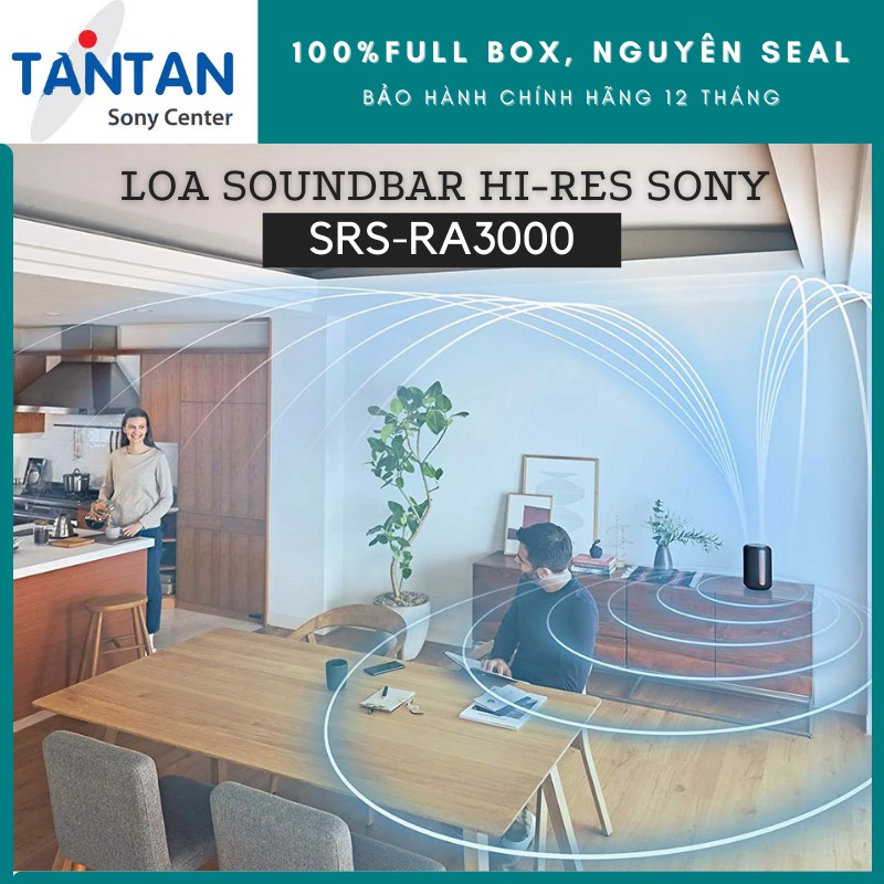 Loa SOUNDBAR BLUETOOTH Sony SRS-RA3000 l Kết nối Wi-Fi - TV BRAVIA® tương thích - Chống ẩm - 360 Reality Audio