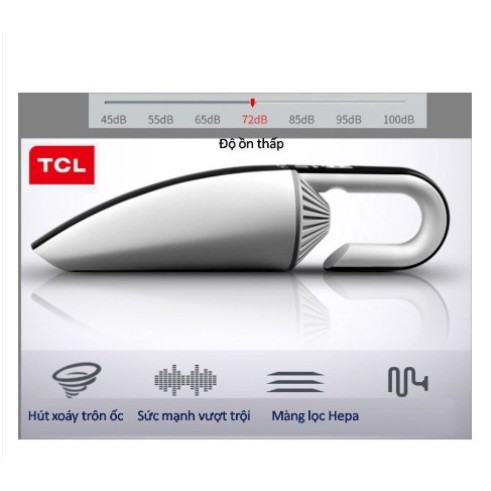 Máy hút bụi cầm tay mini đa năng TCL + Bộ chuyển đổi nguồn dùng được cả trong nhà và trên ôtô