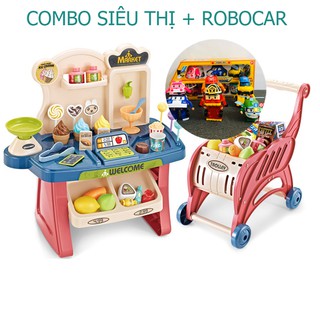 Combo Siêu thị kẹo kem + Robocar Poli biến hình 2 trong 1