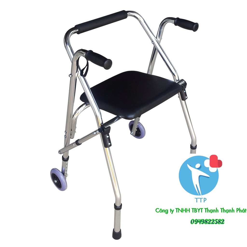 Khung tập đi có ghế-Khung tập đi cho người già,tai biến-Khung tập đi phục hồi chức năng