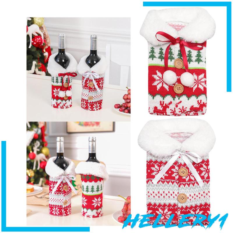 [Hellery1] Túi Bọc Chai Rượu Vang Trang Trí Giáng Sinh