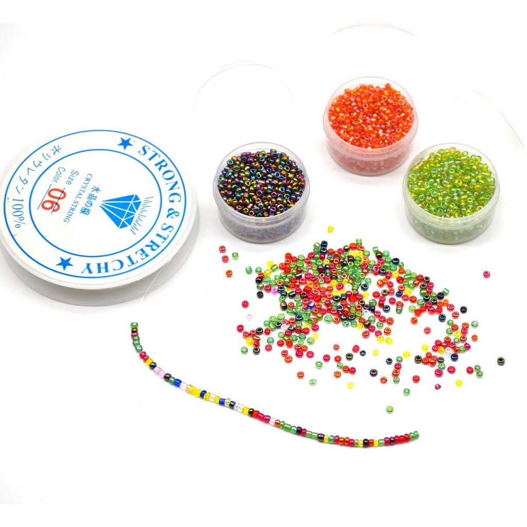 Bộ 1111 / 10g hạt chuỗi tròn 0.8mm 11 / 0 2x1.3mm dùng làm phụ kiện trang sức chất lượng cao