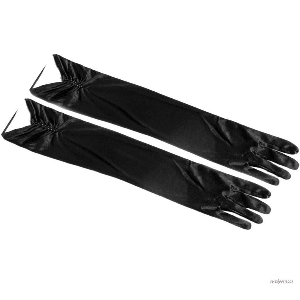 1 Đôi Găng Tay Satin Dài Đeo Cổ Tay Cho Nữ Khi Nhảy Sang Trọng