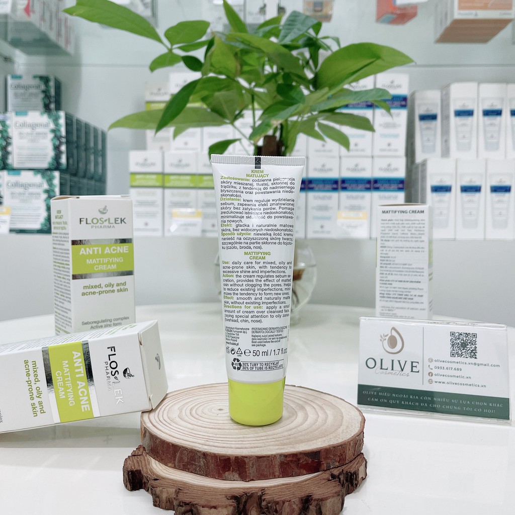 Kem kiểm soát dầu và điều tiết nhờn FlosLek Mattifying Cream 50ml