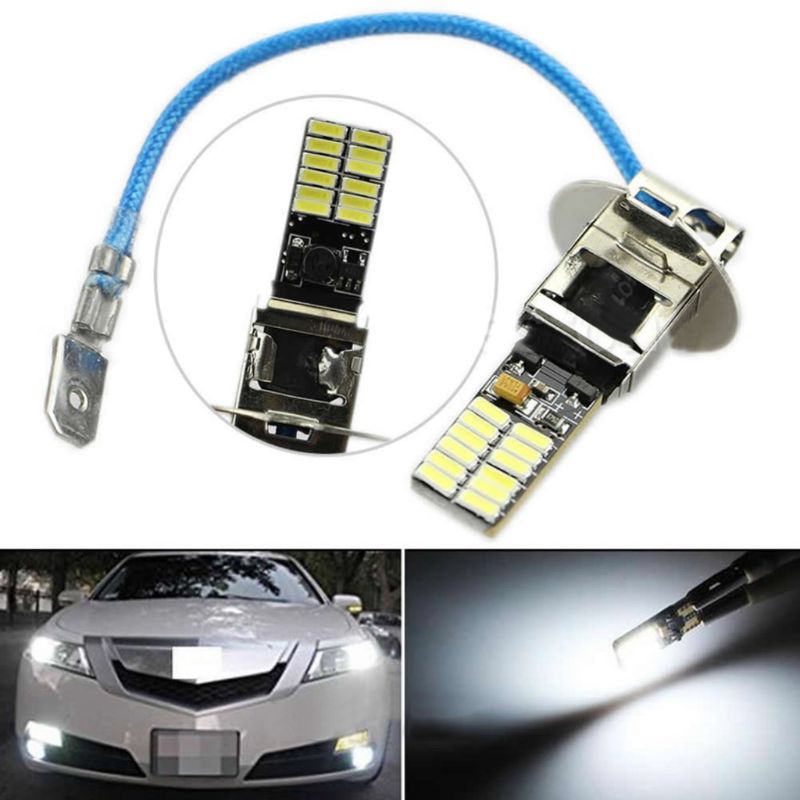 Bóng Đèn LED Ánh Sáng Trắng 24-SMD-4014 H3 6500K Đa Dụng Chất Lượng Cao