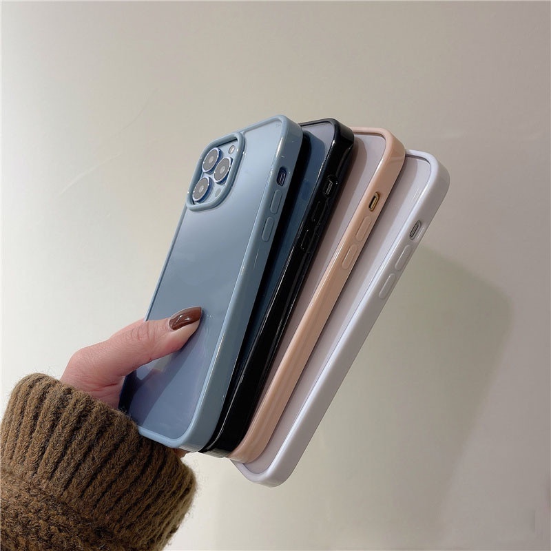 Ốp điện thoại màu trơn chống ố vàng cho compatible for iPhone 13 Pro Max/11 12 Pro Max/12 Mini/12 Pro/6/6S/7G/8G/7 8Plus/X/Xs/Xsmax/Xr