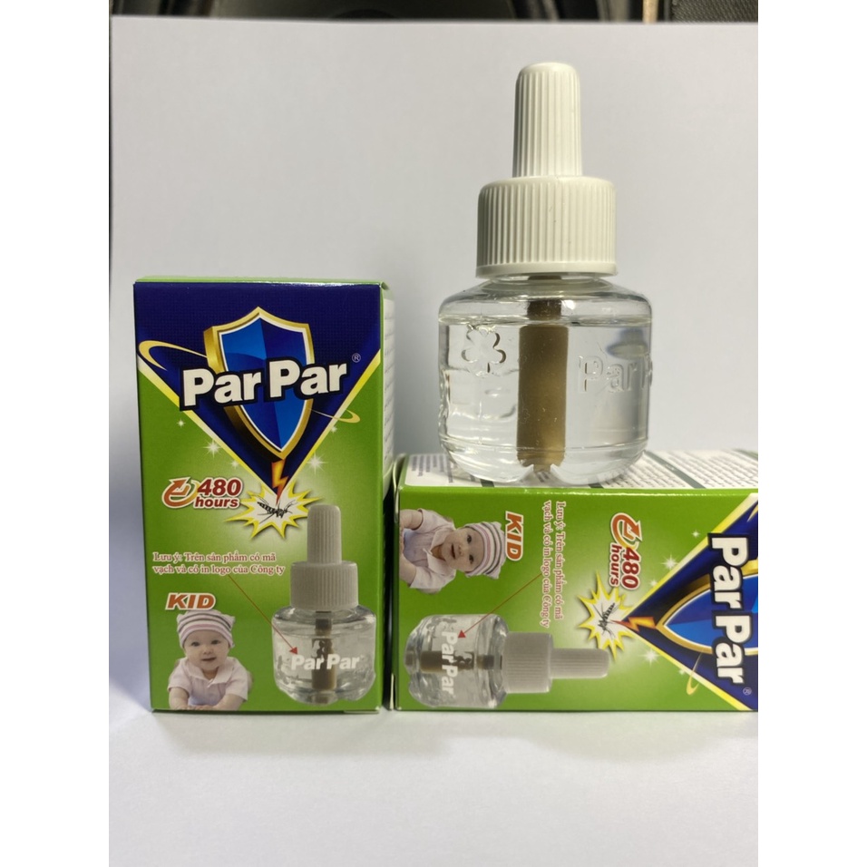 Tinh dầu đuổi muỗi PARPAR màu xanh em bé 480h , dùng cho các máy xông tinh dầu ,đèn xông tinh dầu đuổi muỗi