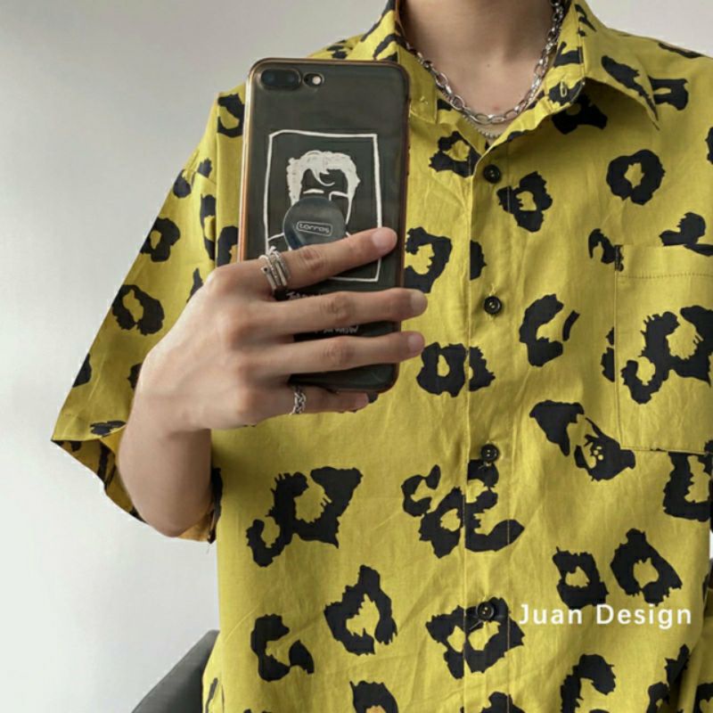 Áo Sơ Mi Tay Ngắn Unisex Cổ Bẻ Phong Cách Hàn Quốc Freesize