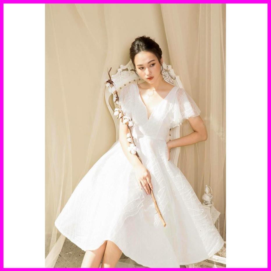 [   VÁY TRẮNG ] Đầm trắng dự tiệc đính kim sa, đầm váy thiết kế cao cấp sang trọng hot nhất Đầm nữ dự tiệc