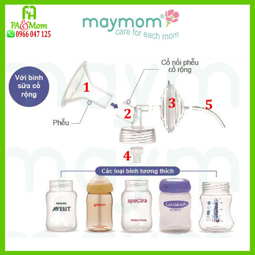 [Freeship đơn từ 150K] ❤️ Freeship 50k ❤️Phễu hút sữa 15,17,19,21 maymom dùng cho máy spectra, medela đủ size chính hãng