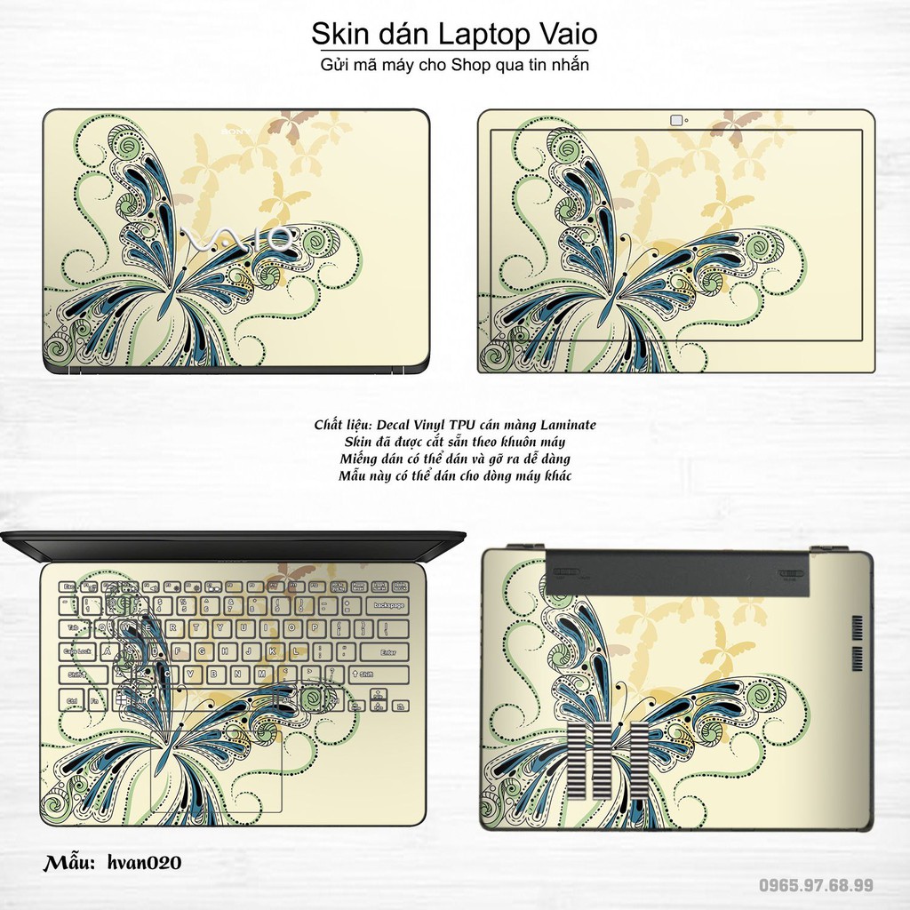 Skin dán Laptop Sony Vaio in hình Hoa văn nhiều mẫu 4 (inbox mã máy cho Shop)