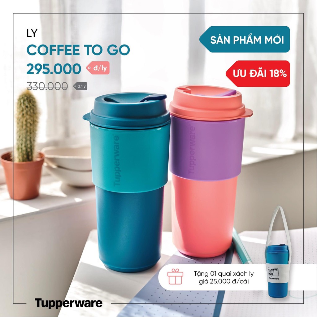 Bình nước Tupperware Coffee To Go 490ml
