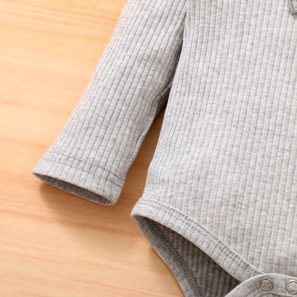 Set 3 món Mikrdoo áo liền quần tay dài + quần dài họa tiết rằn ri + băng đô vải cotton thời trang thù thu cho bé gái