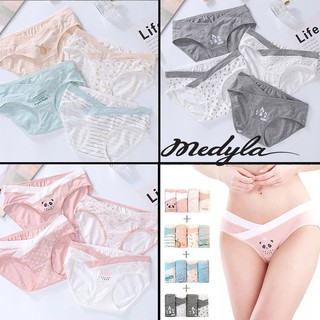 [Combo 4 Chiếc] Quần lót bầu và sau sinh cotton cao cấp - Quần lót bầu cạp chéo cotton siêu dễ thương - Medyla