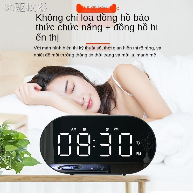 BAmoi thông minh bluetooth loa không dây nhỏ âm lượng lớn mini sinh viên net đồng hồ báo thức màu đỏ với màn hình pháo t