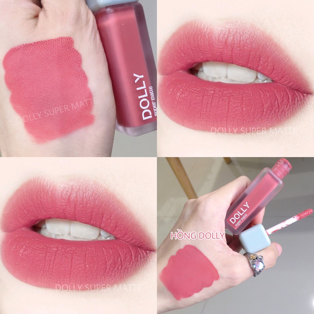 NEW 2021 [Hồng Dolly 11] Son Kem Lì Dolly Super Matte Không Chì Màu Hồng Dolly Nhẹ Nhàng Tự Nhiên