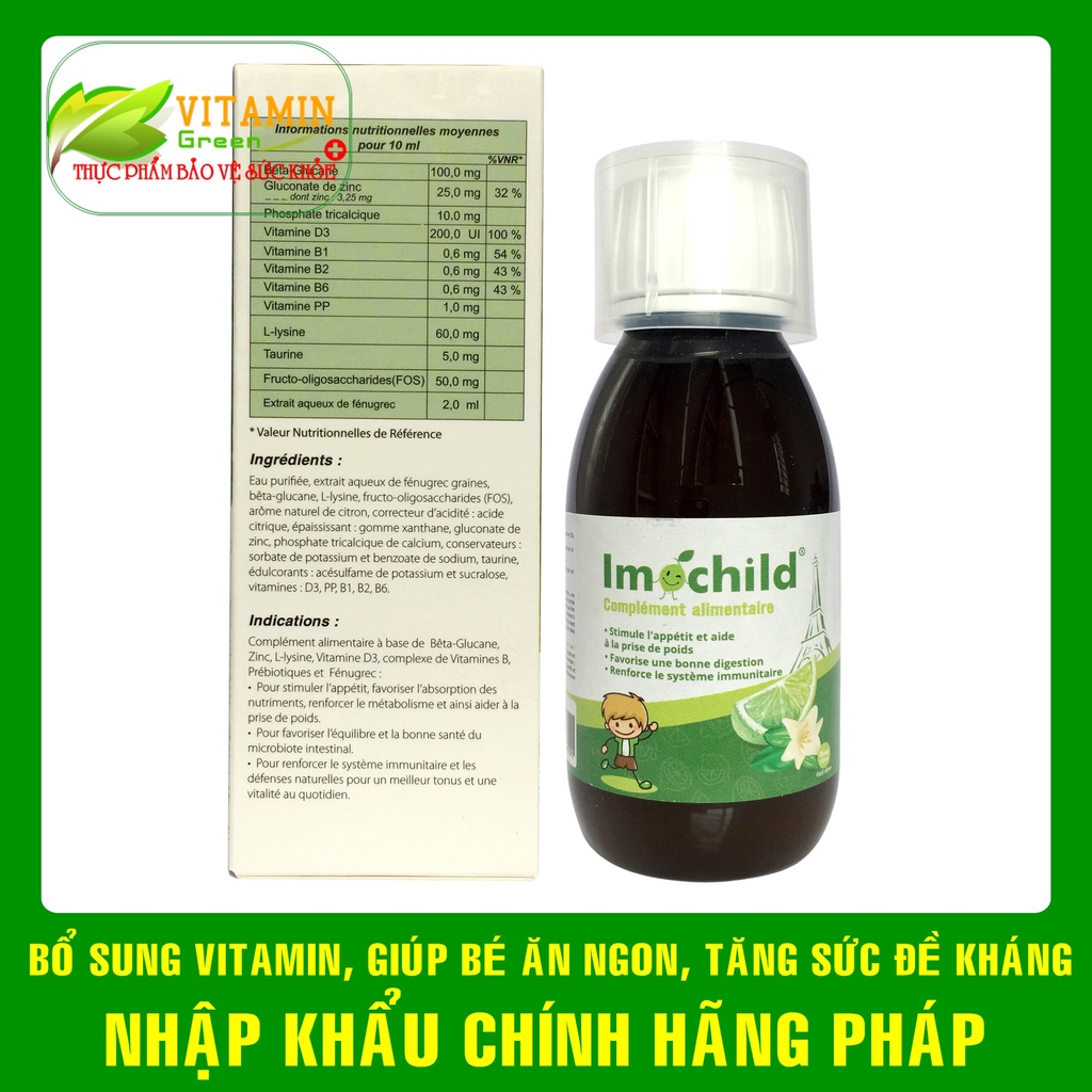 Siro tăng sức đề kháng giúp bé ăn ngon cải thiện biếng ăn cho bé Imochild | Nhập khẩu chính hãng Pháp