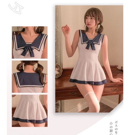 Váy ngủ cosplay nữ sinh Nhật Bản sexy - đồ ngủ gợi cảm học sinh trung học lolita