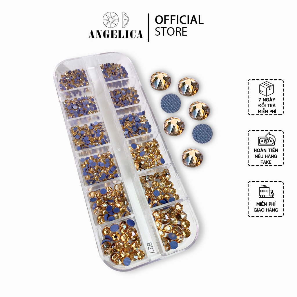 Đá Chân Lưới 16 Khía Màu Vàng Trà Nhạt Nail Heaven Topaz Đính Móng ANGELICA 827