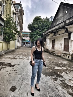 Quần bò jeans dáng slimboy trơn