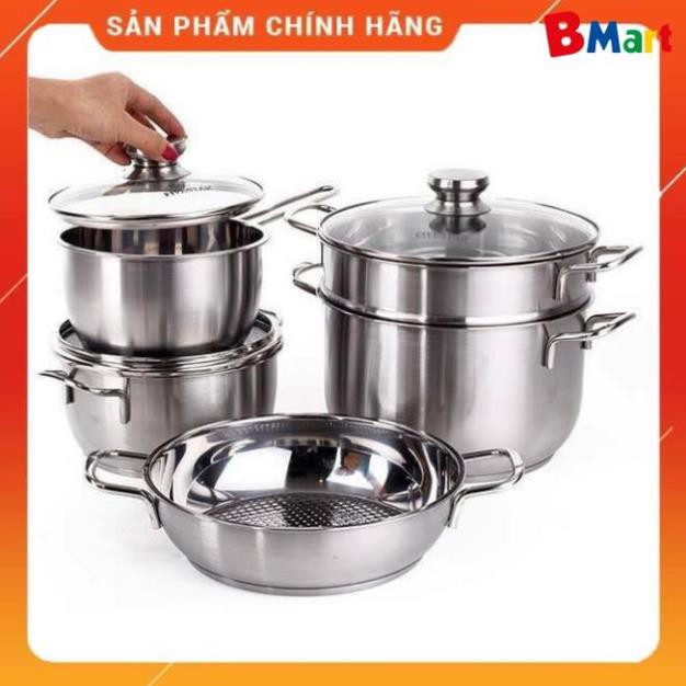 [FreeShip]  Bộ nồi inox Fivestar 5 chiếc 3 đáy vung kính, Hàng chính hãng - Bảo hành 5 năm  - BM