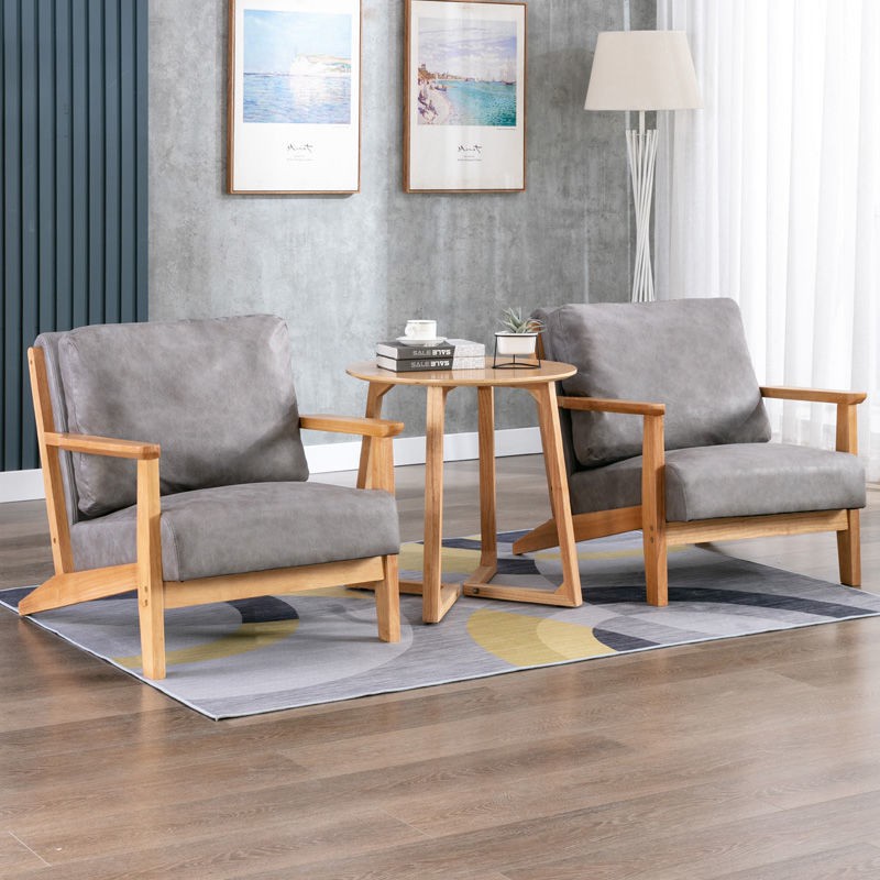Ban công nhà hiện đại Bắc Âu phòng ngủ bằng vải thô gỗ sofa ghế lười tựa lưng đơn giản kết hợp bộ <