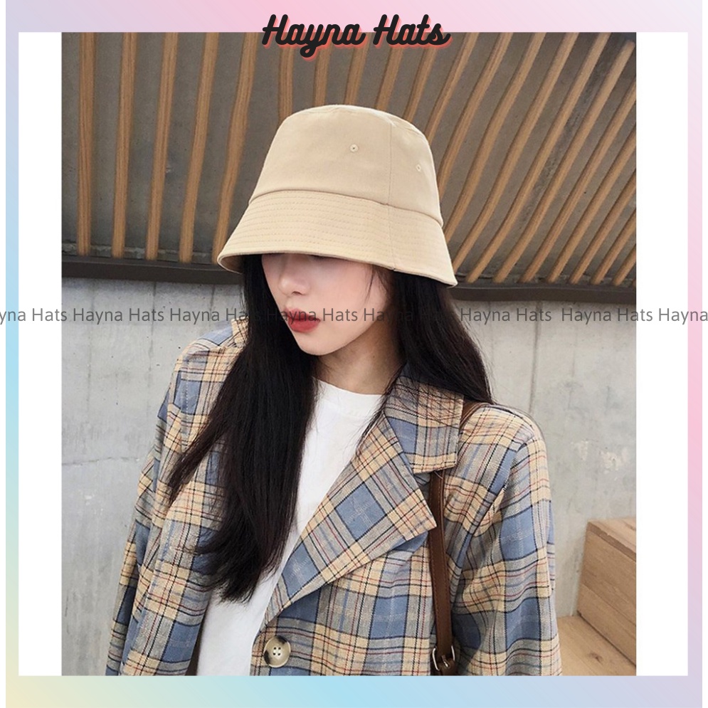 Nón nữ, Mũ bucket trơn vành cụp, mũ bo nam nữ, nhiều màu, phù hợp đi học đi chơi phong cách Ulzzang M12 - Hayna Hats