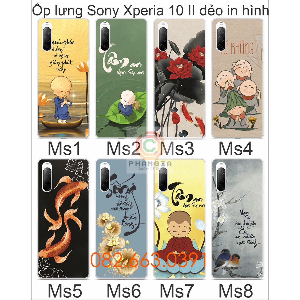 Ốp lưng Sony Xperia 10 ii dẻo in hình thư pháp nhiều mẫu
