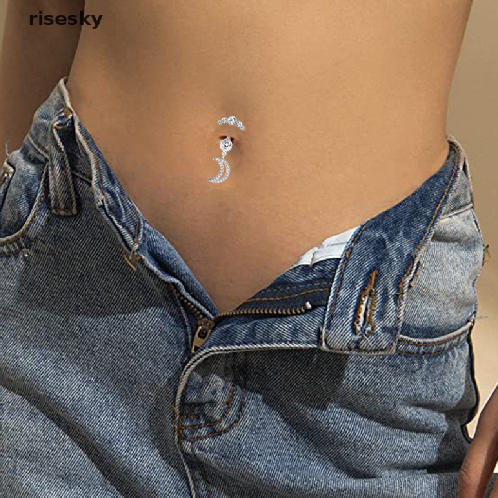 1 Khuyên Rốn Hình Cánh Bướm / Trái Tim / Giọt Nước Bằng Thép Không Gỉ ♨Trên đó