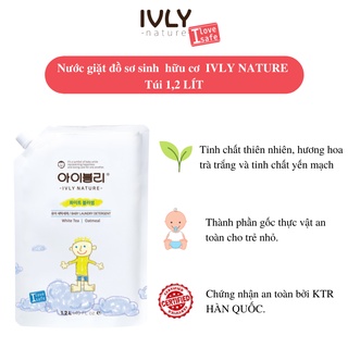 Nước giặt đồ sơ sinh cao cấp IVLY NATURE túi 1200ml hương hoa trà trắng