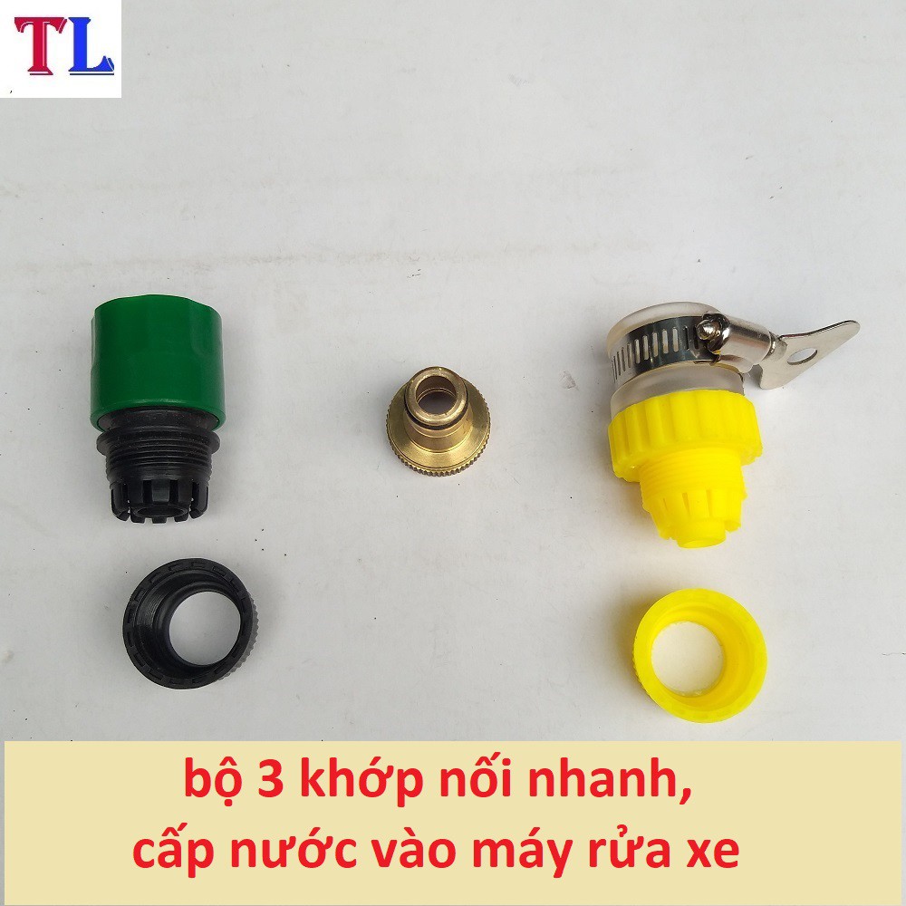 bộ 3 khớp nối nhanh cấp nước cho máy rửa xe