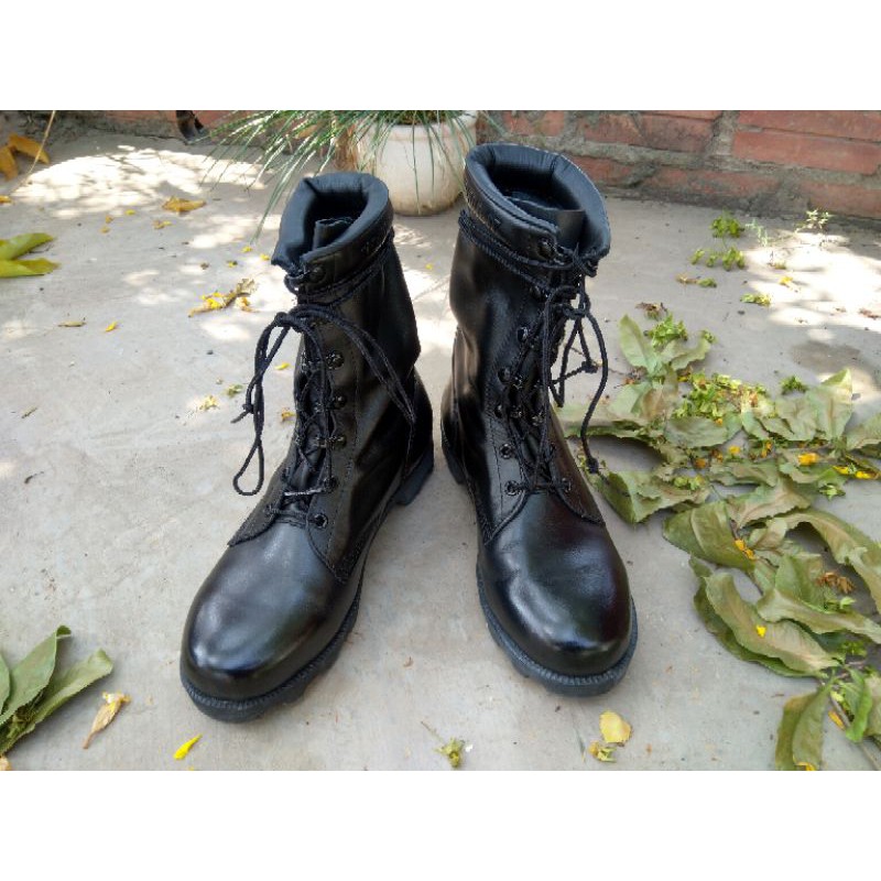 Giày usmc black leather combat boots 10 inch