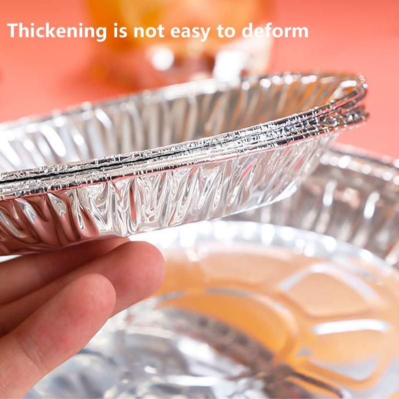 Set 60 Khay Lá Nhôm Hình Tròn Lót Nồi Hấp Chống Dầu Sử Dụng Một Lần Cho Nhà Bếp