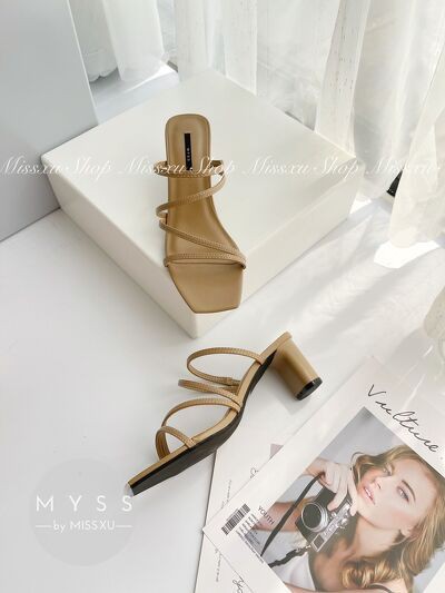Giày guốc nữ 4 dây ngang gót trụ dẹp 5cm thời trang MYSS - SU101
