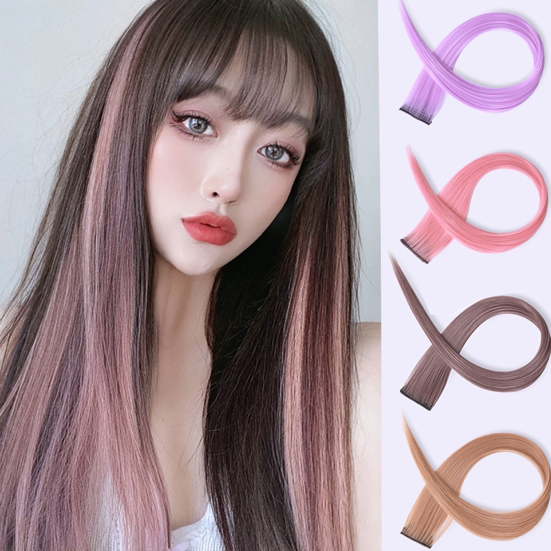 Bộ Tóc Giả Nối Dài 55cm Nhuộm Màu Độc Đáo Thời Trang Cho Nữ