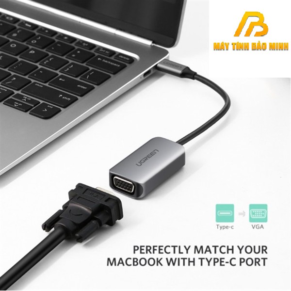 Cáp Chuyển USB Type C sang VGA Full HD 1080p UGREEN 50316 - Hàng Chính Hãng