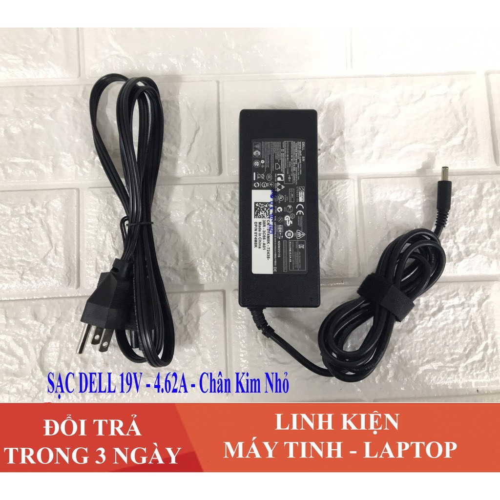 QUA SỬ DỤNG Sạc Laptop Dell 19.5V - 4.62A - 90W 19,5v 4,6a Chân Kim Nhỏ 4.5 *3.0mm Dell 5568 3558 3458 3558 Card Rời
