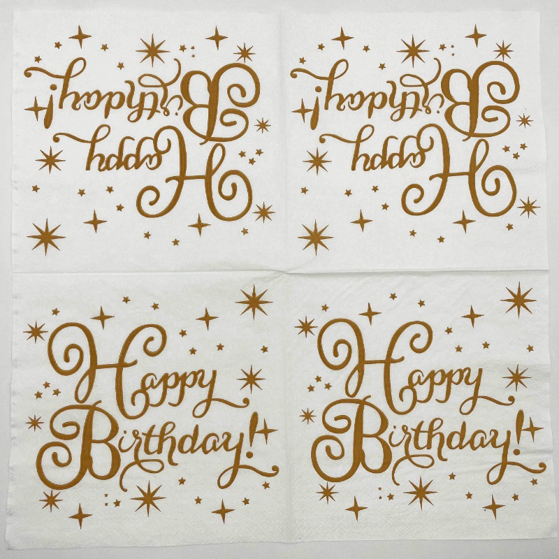 Set 20 Khăn Ăn In Chữ Happy Birthday Dùng Một Lần Trang Trí Tiệc
